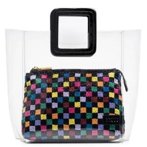 STAUD Shirley Leather and PVC beaded tote Large